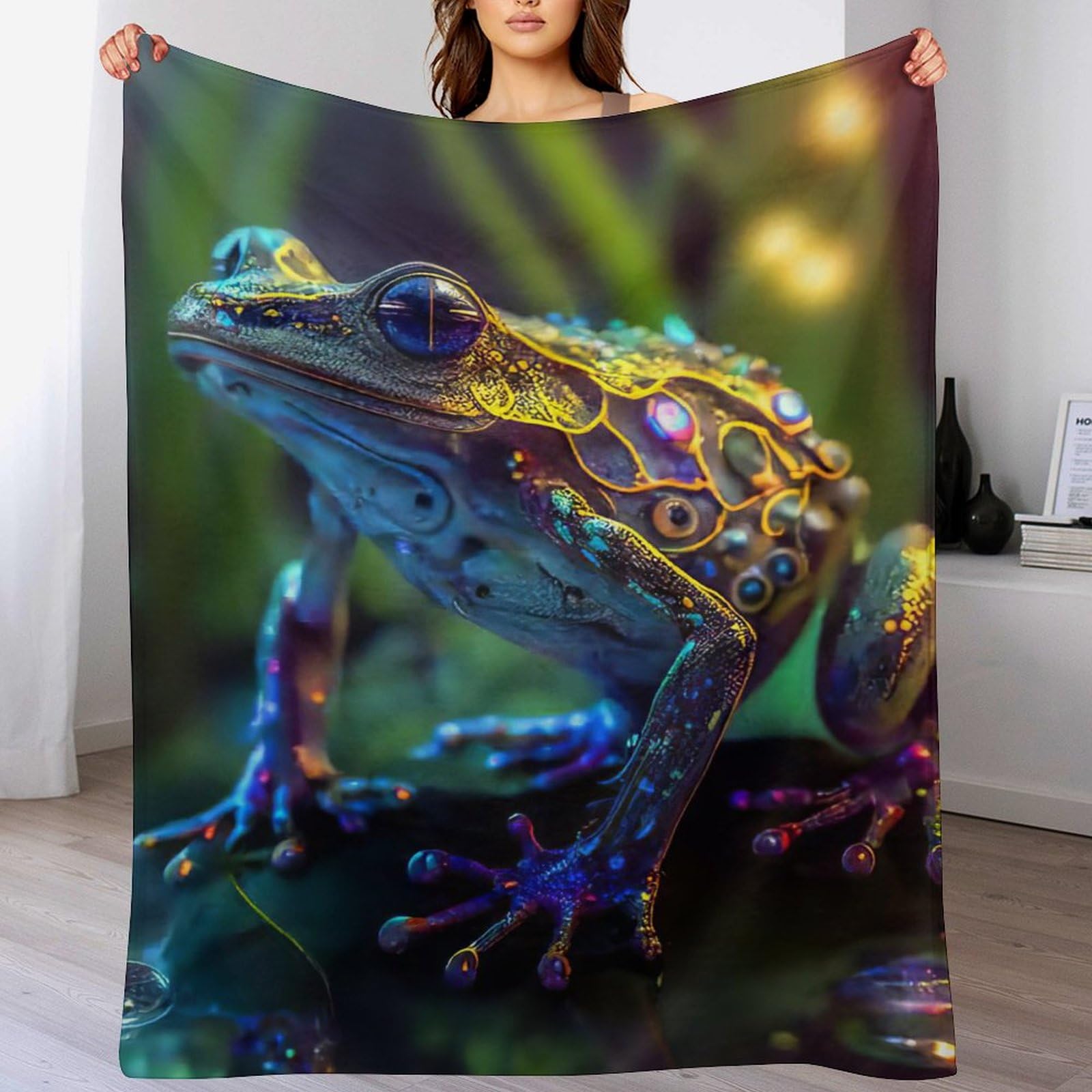 Plaid grenouille flanelle contre le froid couverture chaude et douce pour frissonner