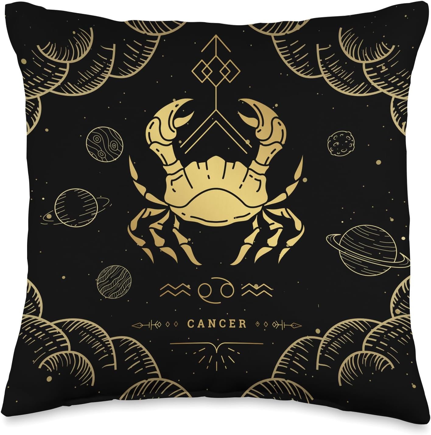 Zodiac Sign Cancer Astrology Cottagecore Celestial Aesthetic Throw Pillow