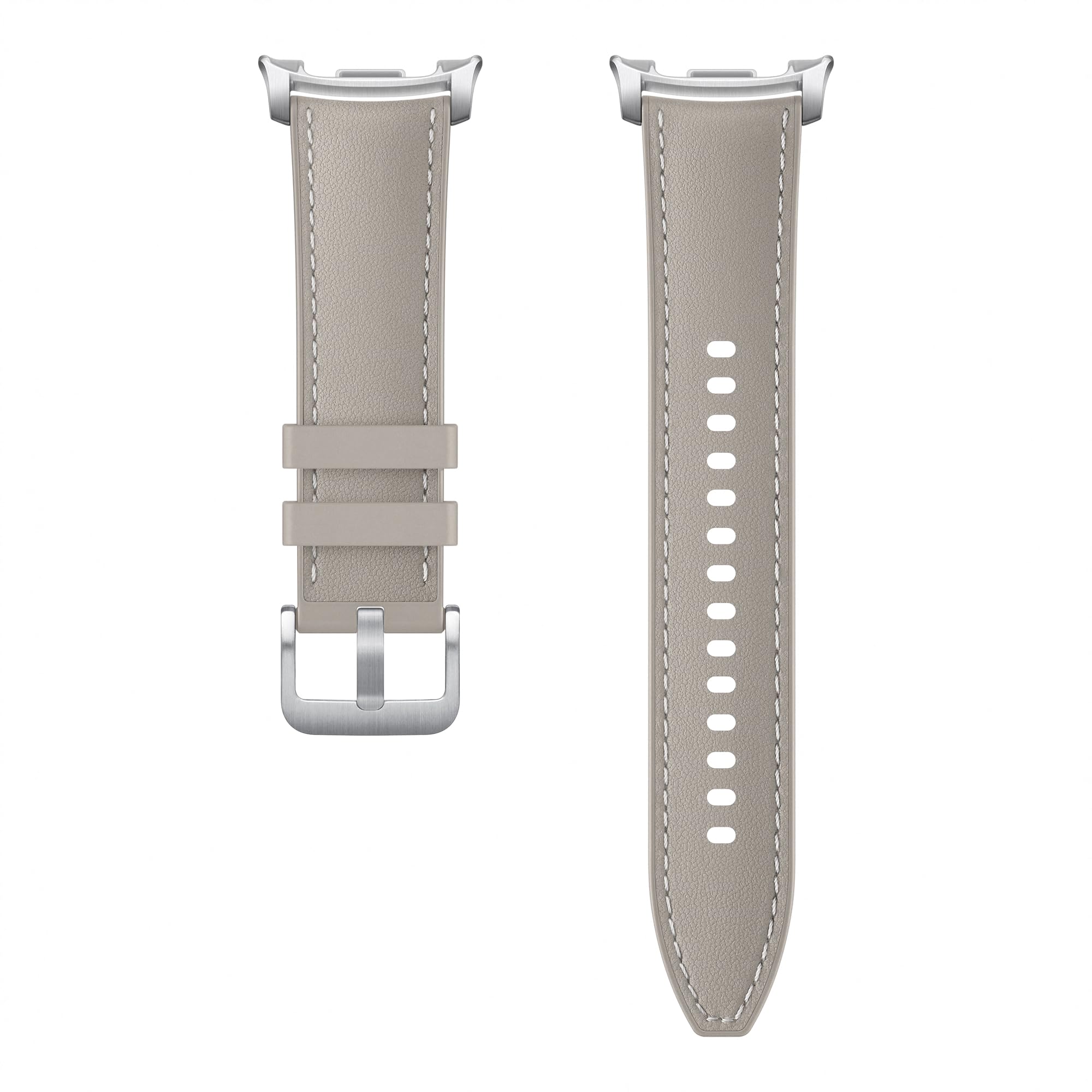 Samsung Hybrid Band (S/M/L) ET-SLL50 für die Galaxy Watch8 | Watch8 Classic, Uhrenarmband im Lederlook, Schnellverschluss,Widerstandsfähiges Armband, Original Zubehör, elastisch, guter Sitz, Taupe