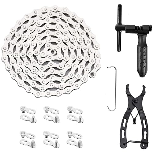 Kit de reparación de cadena de bicicleta, cadena de bicicleta de 678 velocidades con alicates de eslabones de bicicleta, rompedor de cadenacortador,