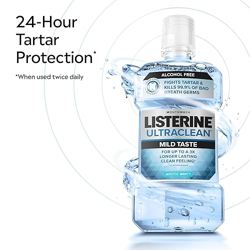 Miniatura 2 de Listerine Ultraclean - Enjuague bucal con control de sarro cero alcohol enjuague oral para ayudar a combatir el mal aliento y el sarro para dientes