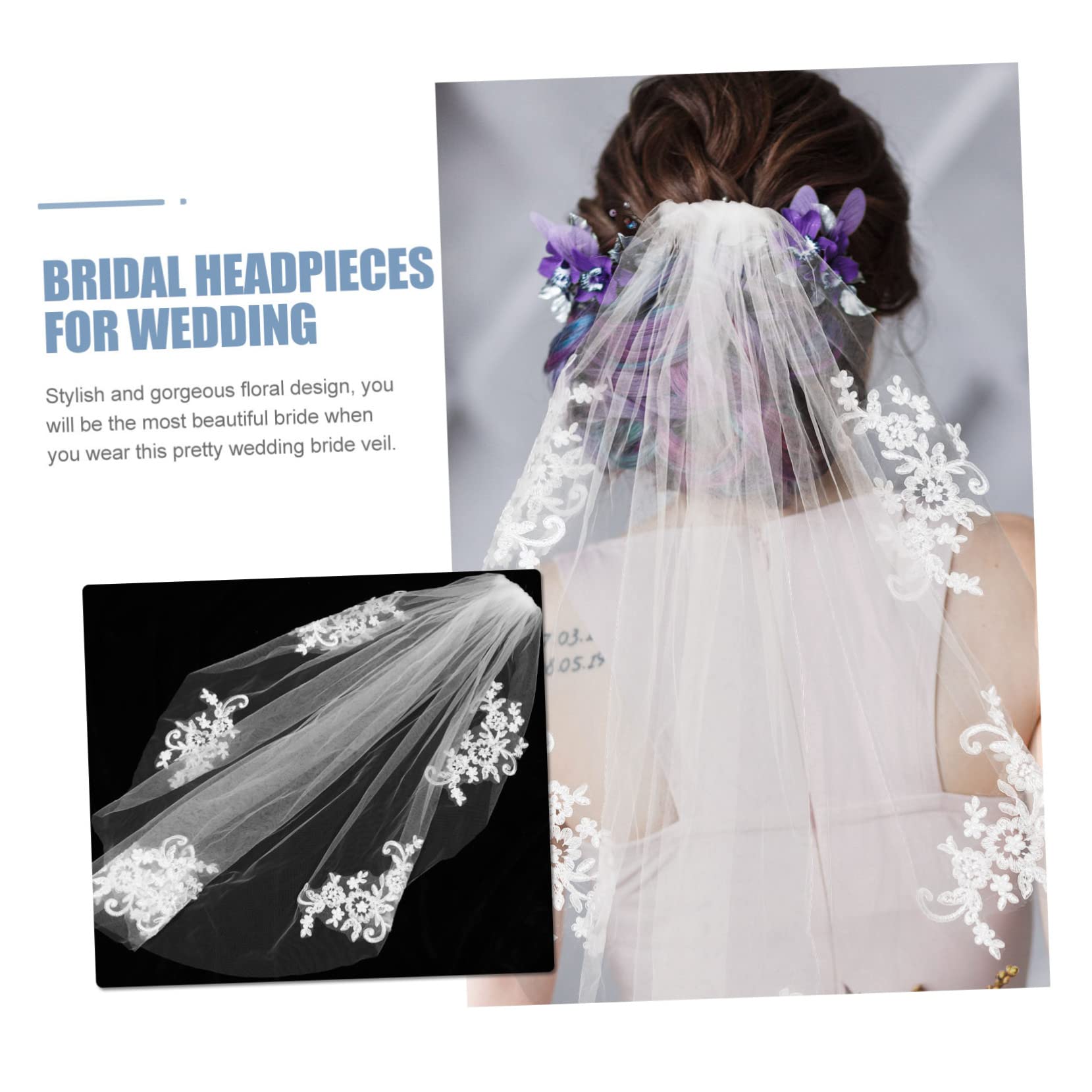 Holibanna 4pezzi Nuziale Da Sposa Singolo Con Fiori Elegante Accessorio Per Cerimonie e Fotografie Di Matrimonio Design Raffinato Per Sposi