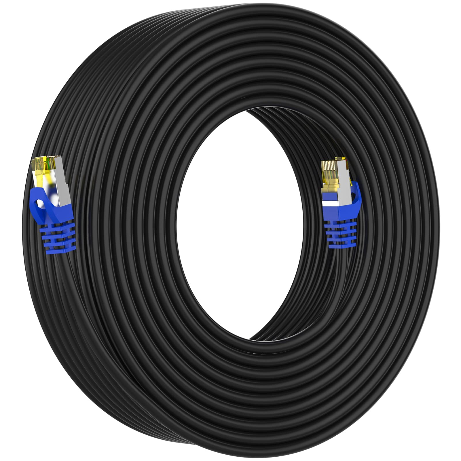 Cat 8 Ethernet Cable 50 ft,10 ft 15 ft 20 ft 25 ft 30 ft 100 ft Heavy Duty High Speed Network Internet Cable,26AWG 40Gbps 2000Mhz,S/FTP Indoor&Outdoor Shielded LAN Cable-Waterproof