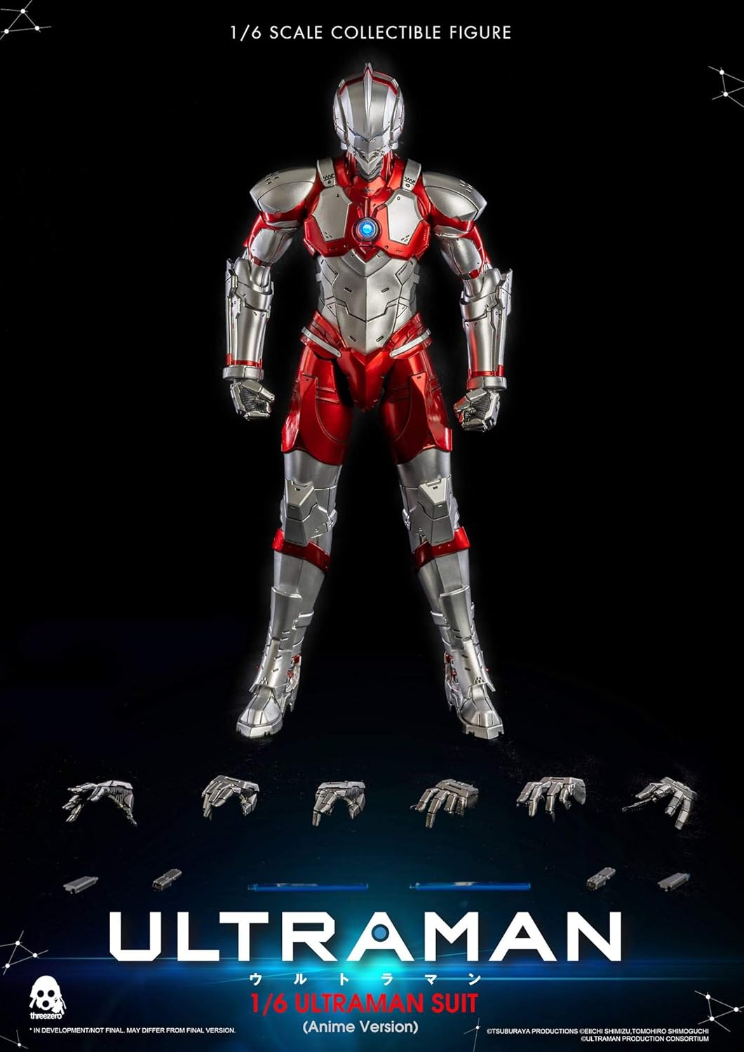 50% Off Discount ThreeZero Ultraman (Anime Edition) 1: 6 Scale Action Figure, Multicolor