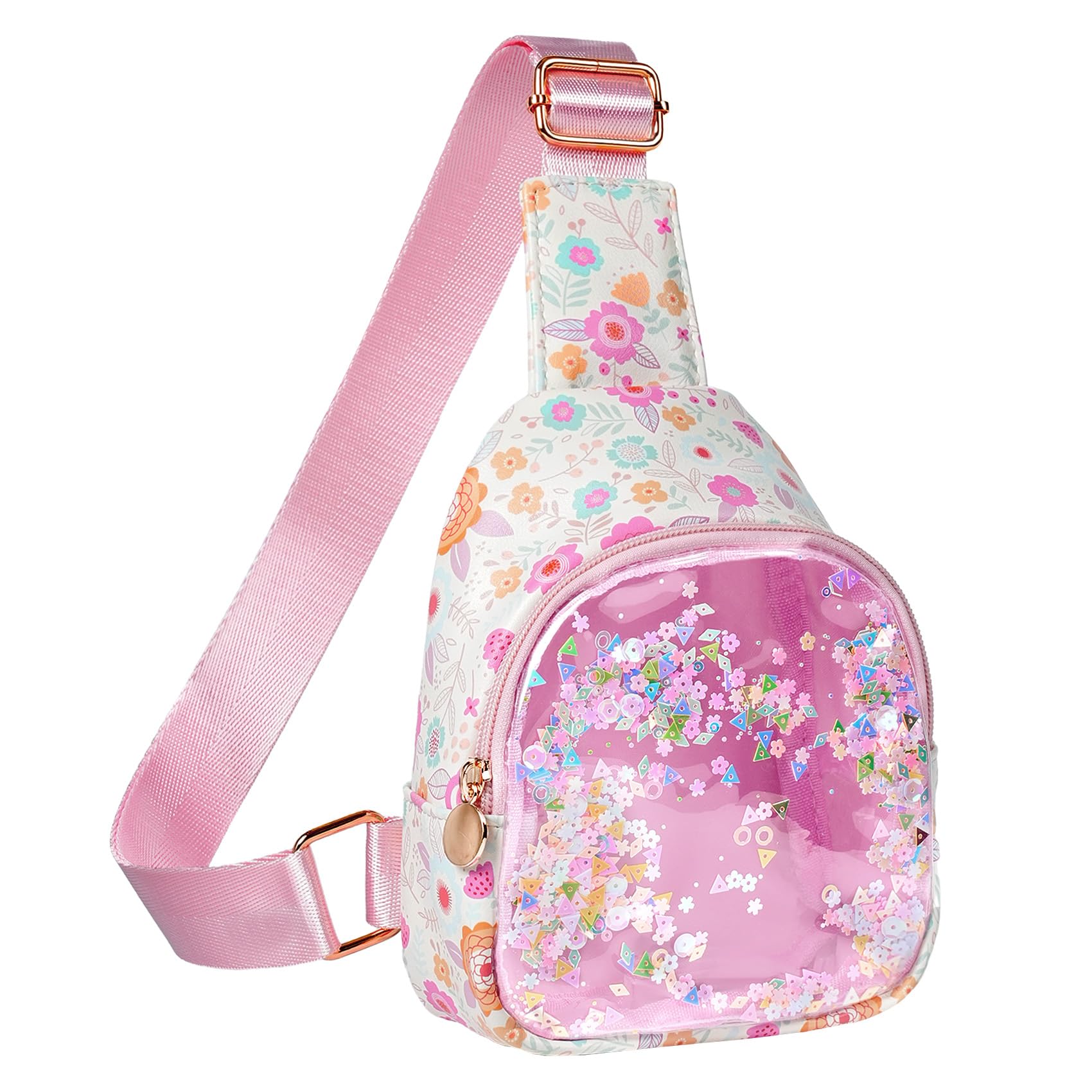 COSHAYSOO Little Girls Floral Purse Cute Sling Crossbody Bag for Toddler Preschool Kids Girls 2 3 4 5 6 Year Old Graduation Birthday Flower Girl Gifts Fashion Spring Summer Essentials Pink Accessories