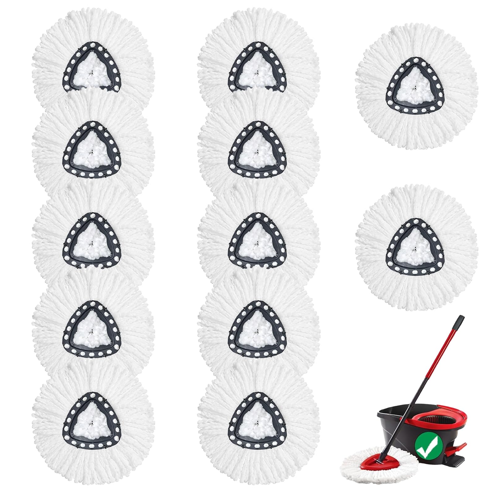Spin Mop Heads - 12 Pack Microfiber -1