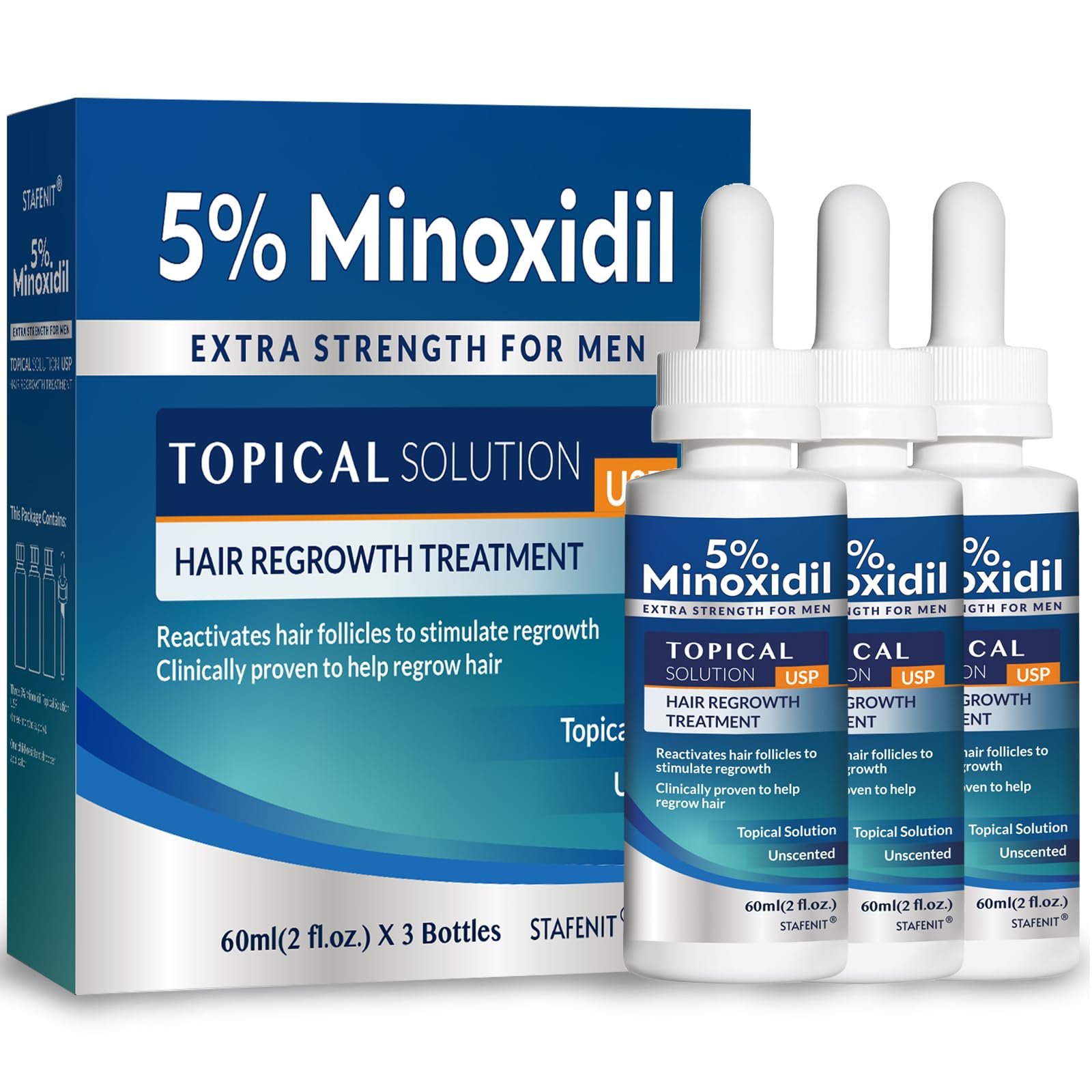5 Minoxidil Hair Growth for Men and Women Extra Strength Beard Regrowth Treatment Serum with Minoxidil and Biotin