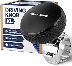 Top Life Truck Steering Wheel Knob - Silicone Coated for Better Grip - XL Spinner for Thick Steering Wheels - for Heavy Vehicles, Vans, Pickups, Tir