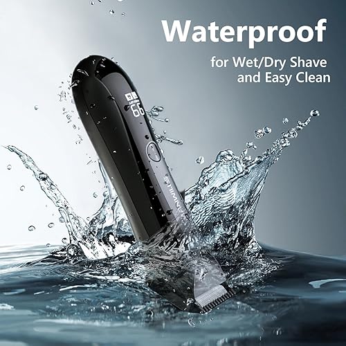 Miniatura 3 de ManWills Recortadora de pelo corporal para hombre, 2 cuchillas de cerámica reemplazables, afeitadora de bolas impermeable para hombres con base de