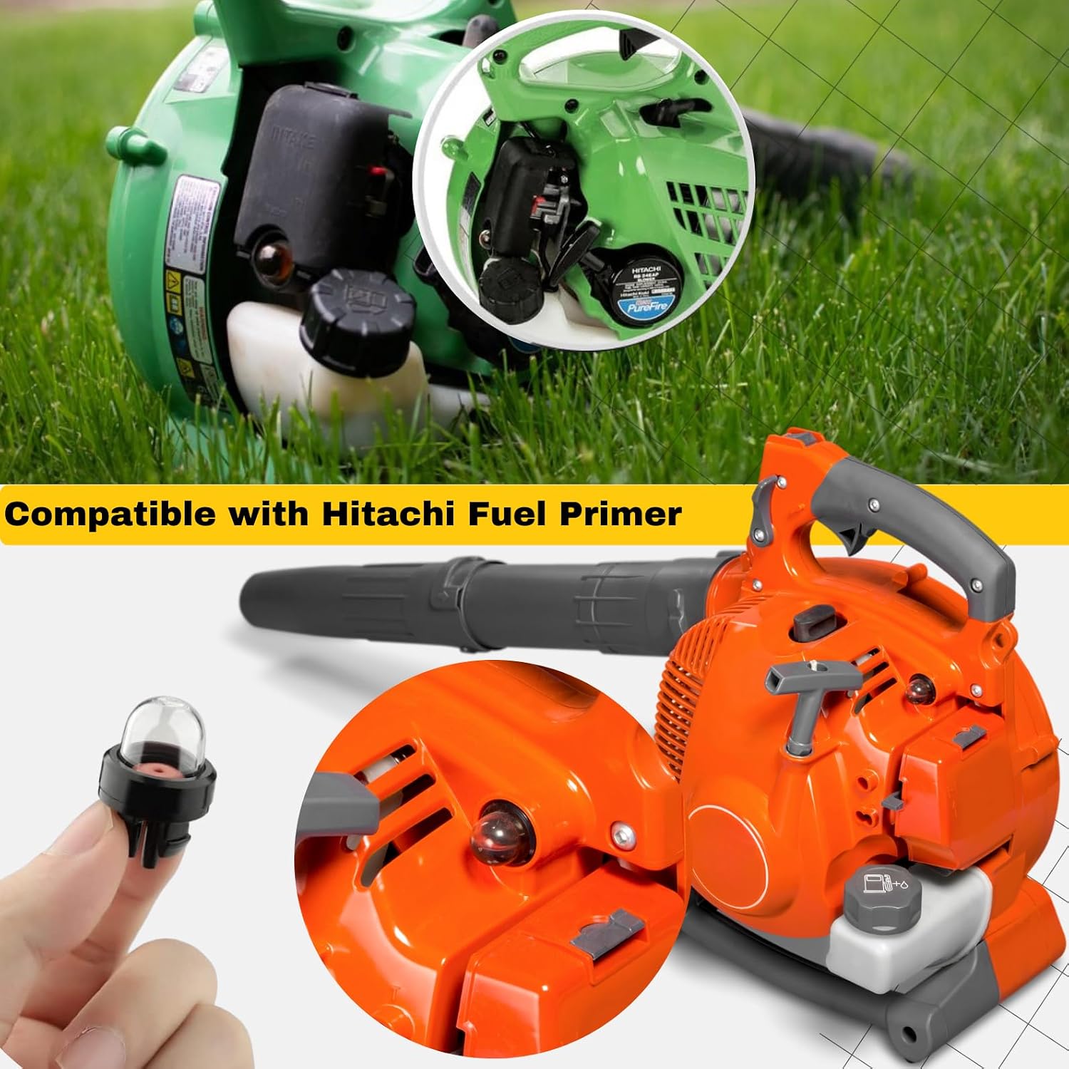 Primer Bulbs for Small Engines, 5 Pack Snap In Purge Pump Replacement, Replaces 188-512 188512, Fits Ryobi Poulan Homelite Hitachi Trimmer Blower Chainsaw thumbnail