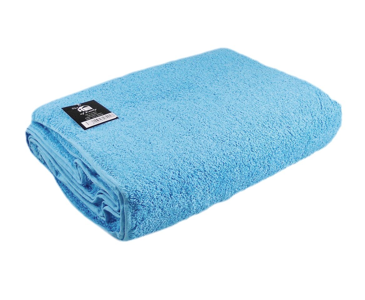 The House Of EmilySuper Jumbo Turkish Cotton Bath Sheet Beach Towel 72 x 80 Inch (Aqua/Turquoise)