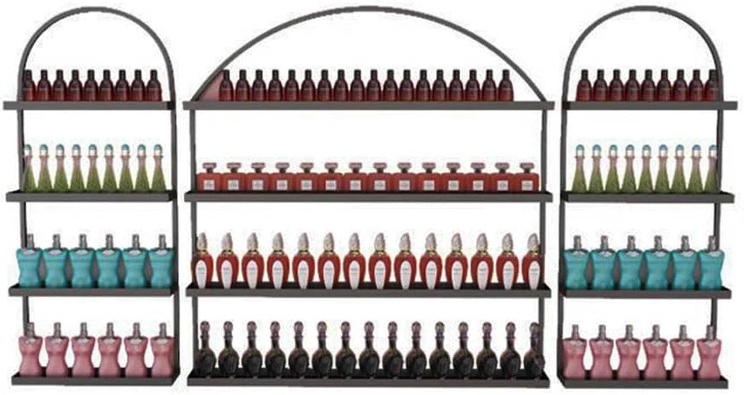 Estante de Pared para Guardar esmaltes de uñas, Expositor metálico para esmaltes de uñas, Expositor de Estilo salón para esmaltes de uñas, pintalabios y perfumes; se Utiliza para almacenar e