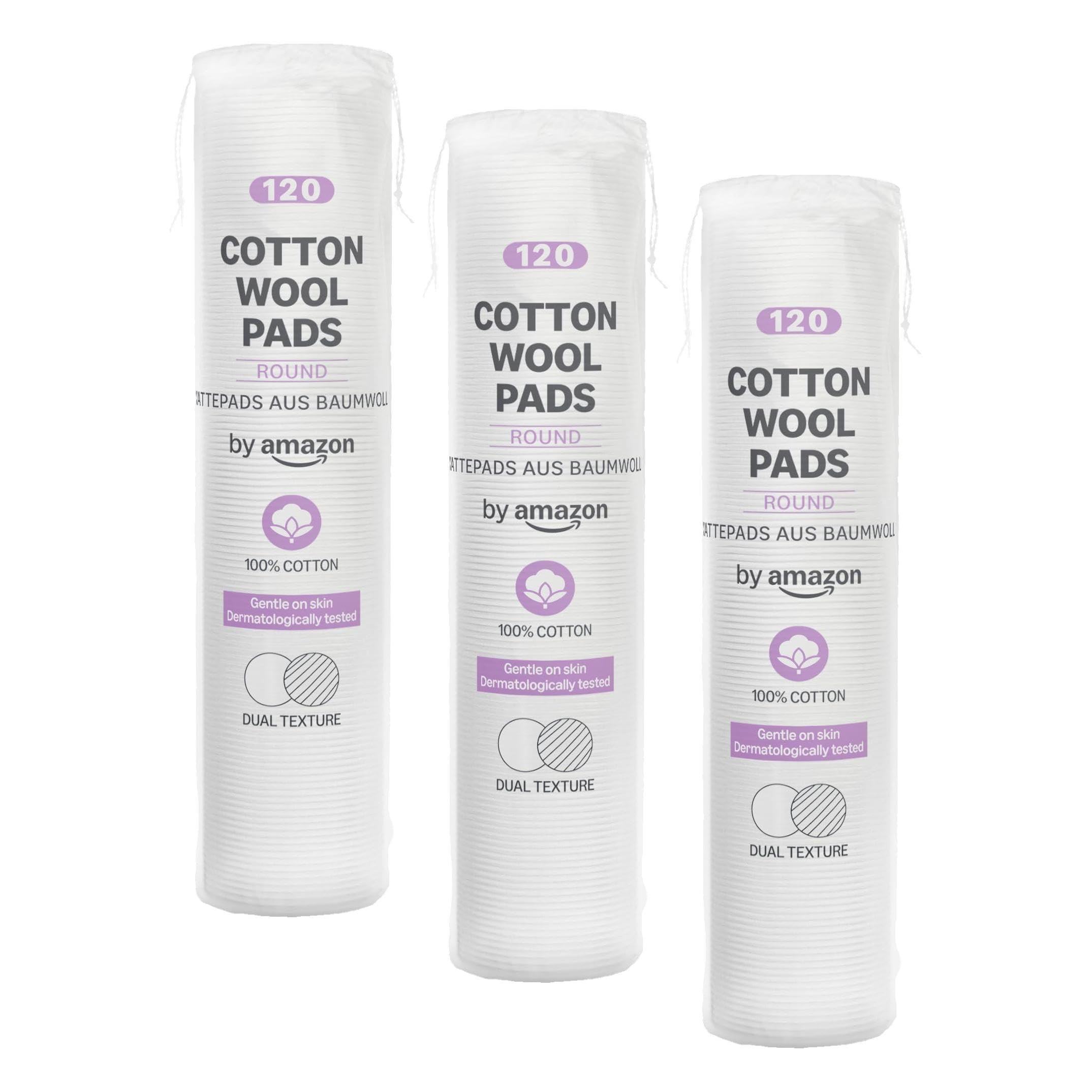 by Amazon Cotton Wool Pads, Dual Texture, 100% Cotton, 120 Pads — view 5