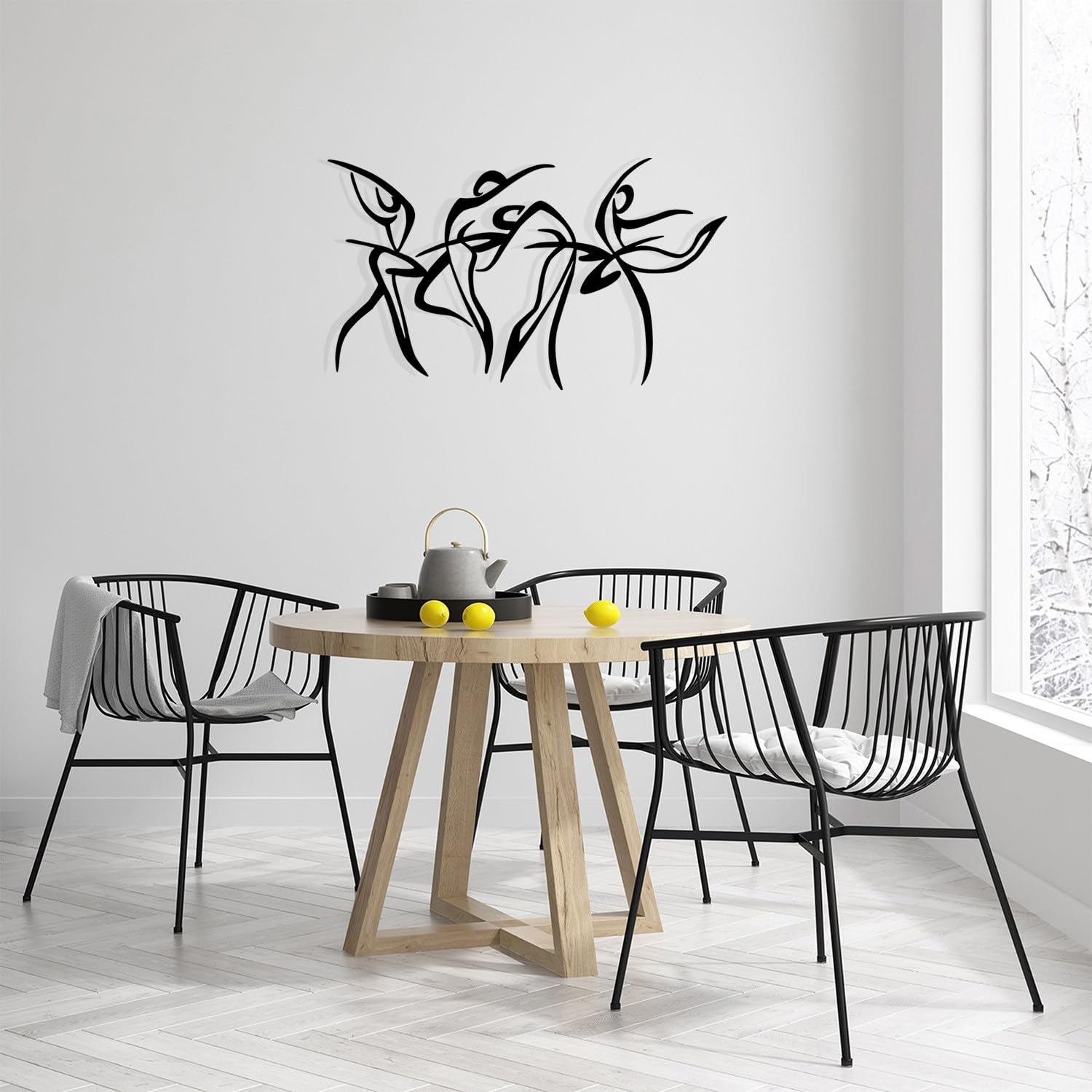 Stylish Black Decorative Metal Wall Accessory, 66 x 38 cm, 100% Metal, 1.2 mm Thickness - Image 3