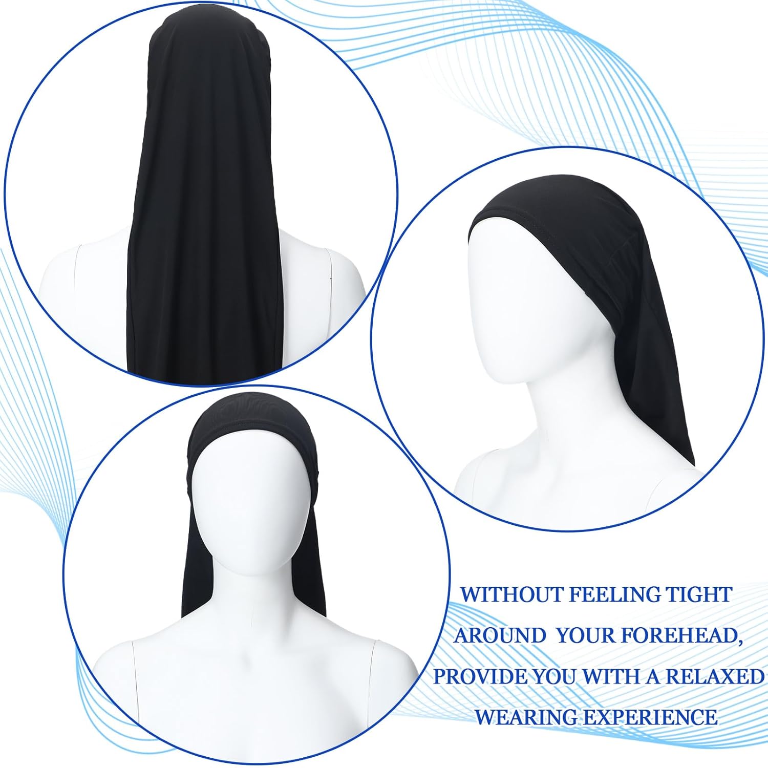 Twistover 2 Pcs Jumbo Dreadlock Cap Hair Dreads Head Wrap Loc Wraps for Dreads Hair Accessories for Men Women Sleeping(Black,Gray,30 Inches)
