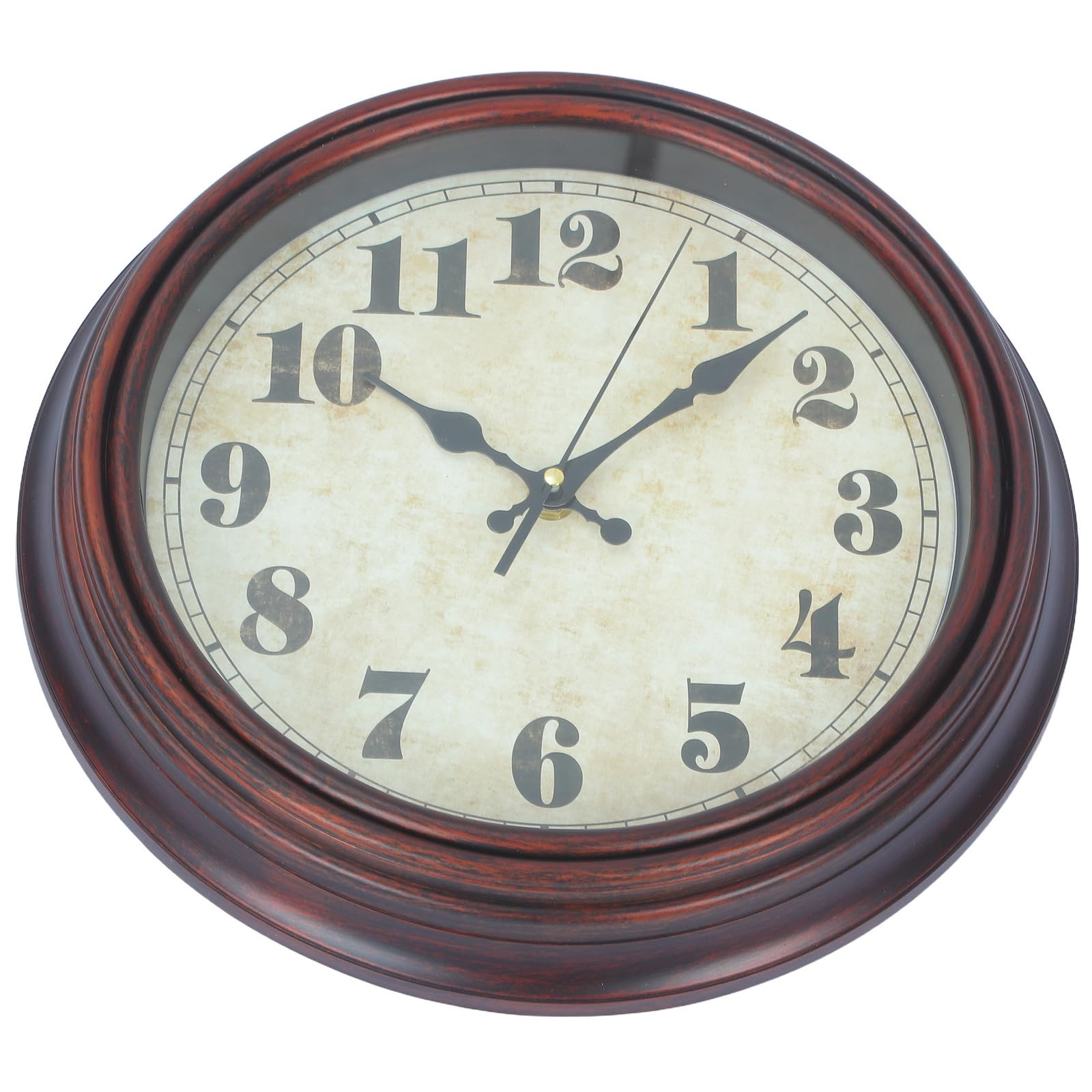 Horloge murale ronde vintage PATKAW 12 pouces à quartz et pile