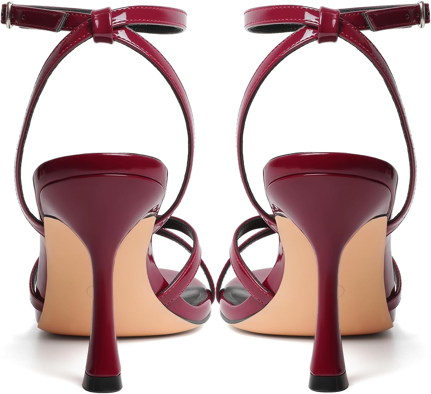 Mostrin Strappy Heels for Women Lace Up Ankle Strap Round Open Toe Stiletto High Heels Women's Heeled Sandals for Prom, Party, Daily - Image 6