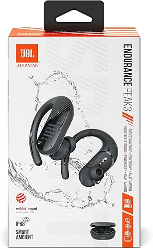 JBL Endurance Peak 3 Wireless Active Earphones with IP68 Waterproofing, Up to 50 Hours of Battery Life, Black - 9