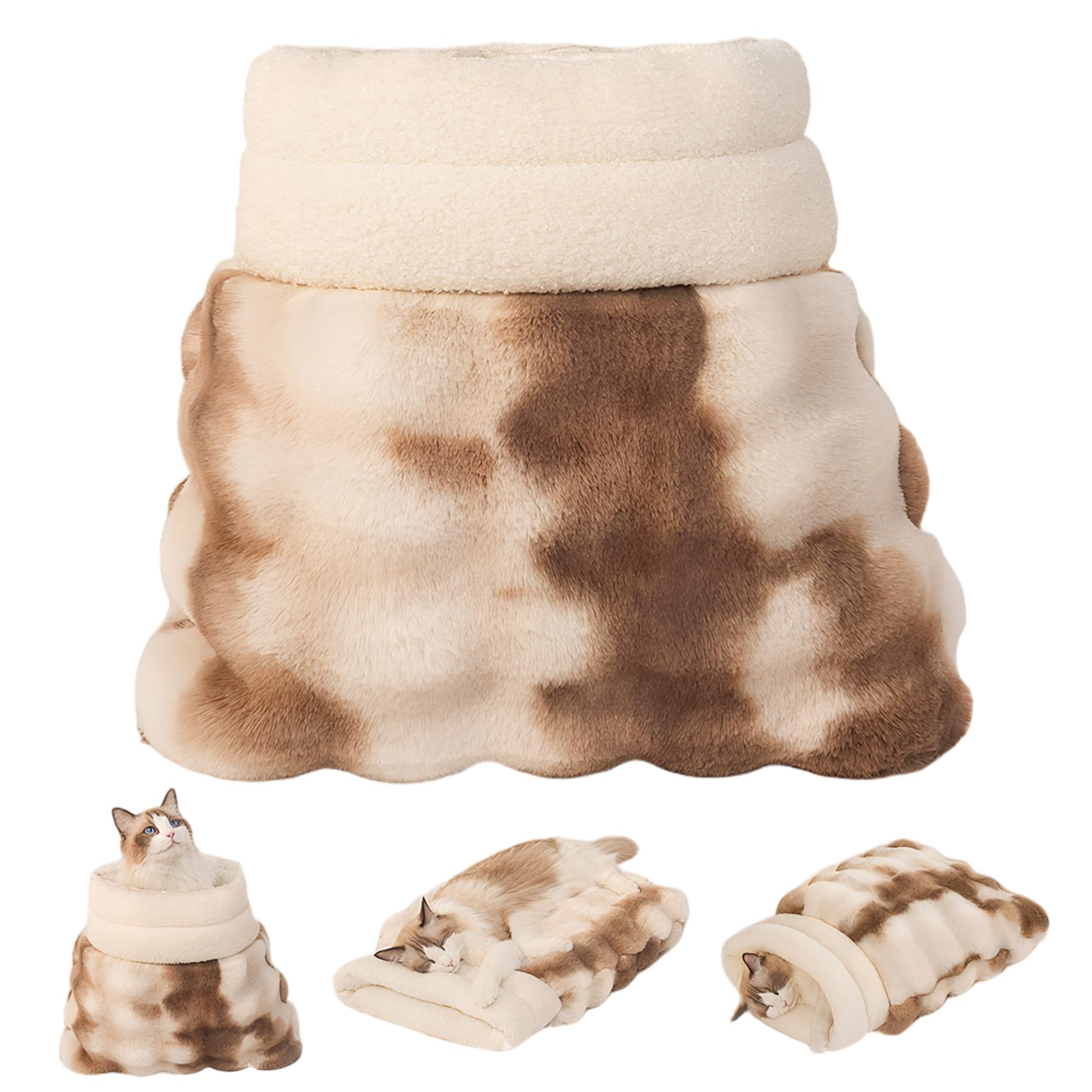 Nid douillet pour chat en peluche pour des siestes cocooning au chaud