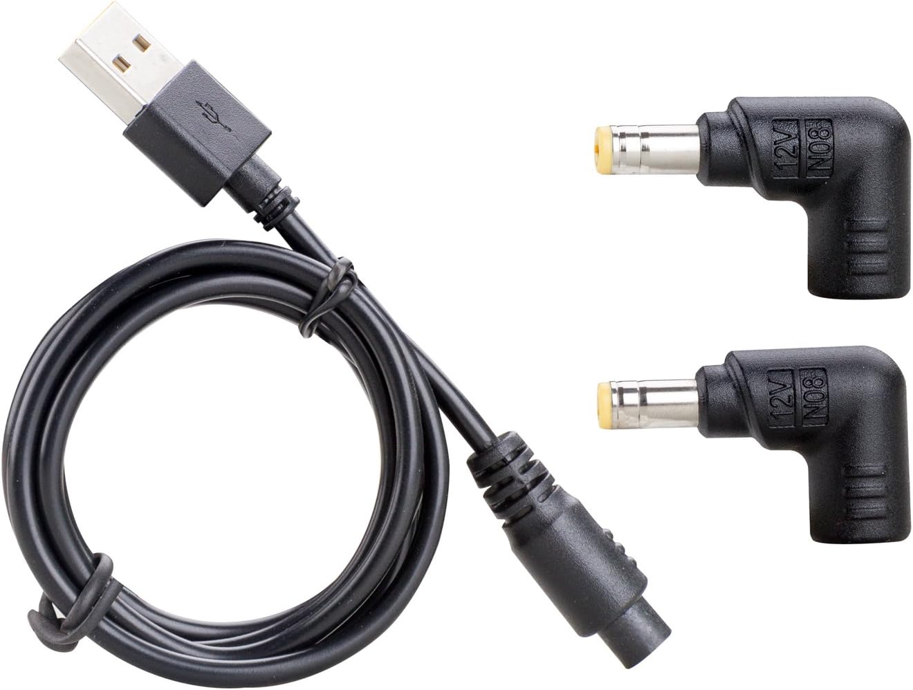 Laptop Charger Adapter 3PIN Tip Connector N08 with External Charging Cable 12V Output Size 5.5mm/2.5mm for LED Strip Lights, LCD Monitor, Wireless Router and Security Camera etc