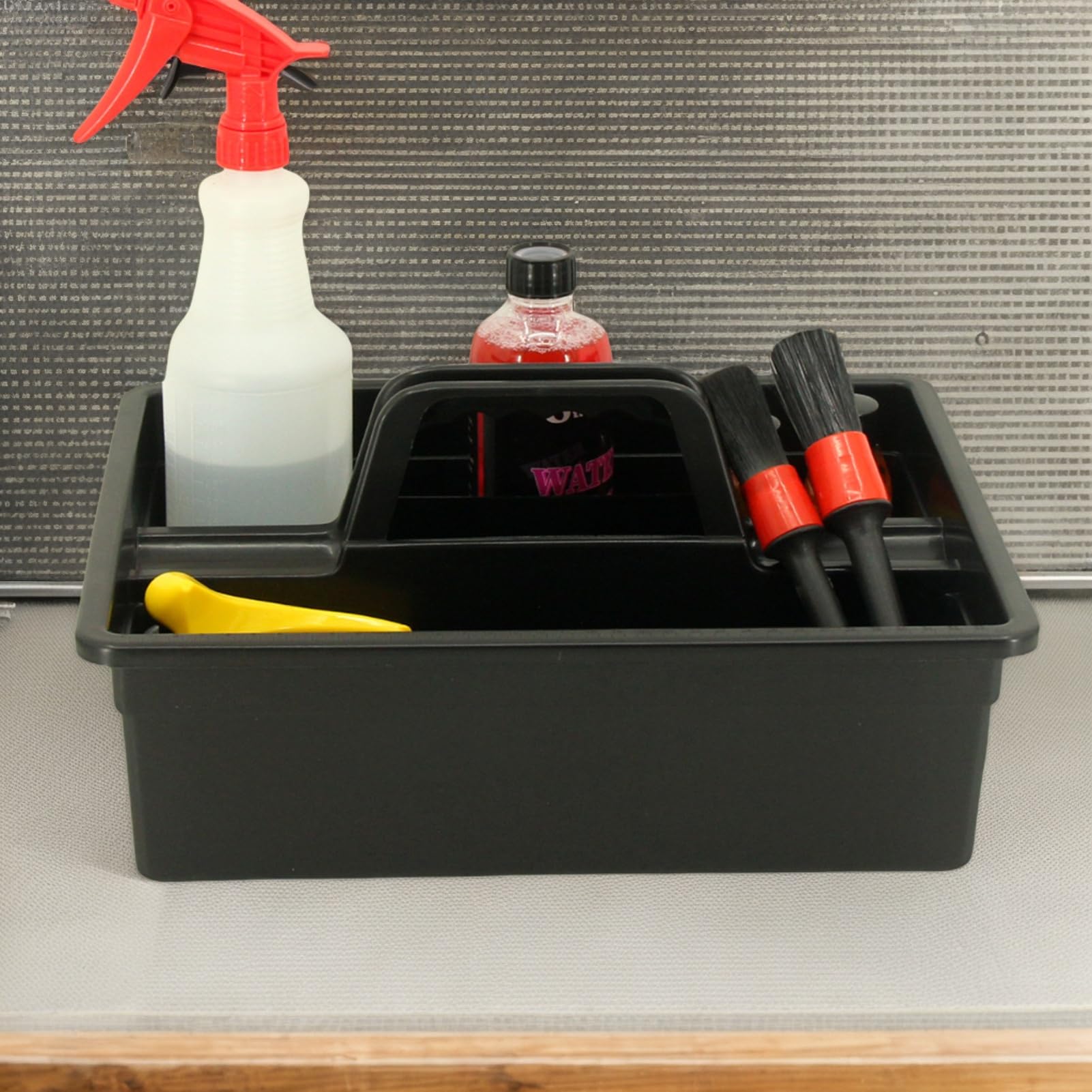 Genérico Caddy para Artículos de Limpieza Organizador De Almacenamiento | Organizador De Herramientas De Lavado De Coche Con Asa Para Maletero, Detailing Automotriz, Limpieza Doméstica, Casa,