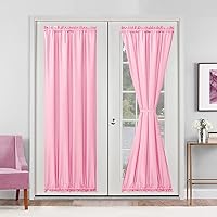 Vista 44 de Hiasan Cortinas francesas para puerta de privacidad, cortina frontal semitransparente con bolsillo para barra para ventana de puerta, 1 panel