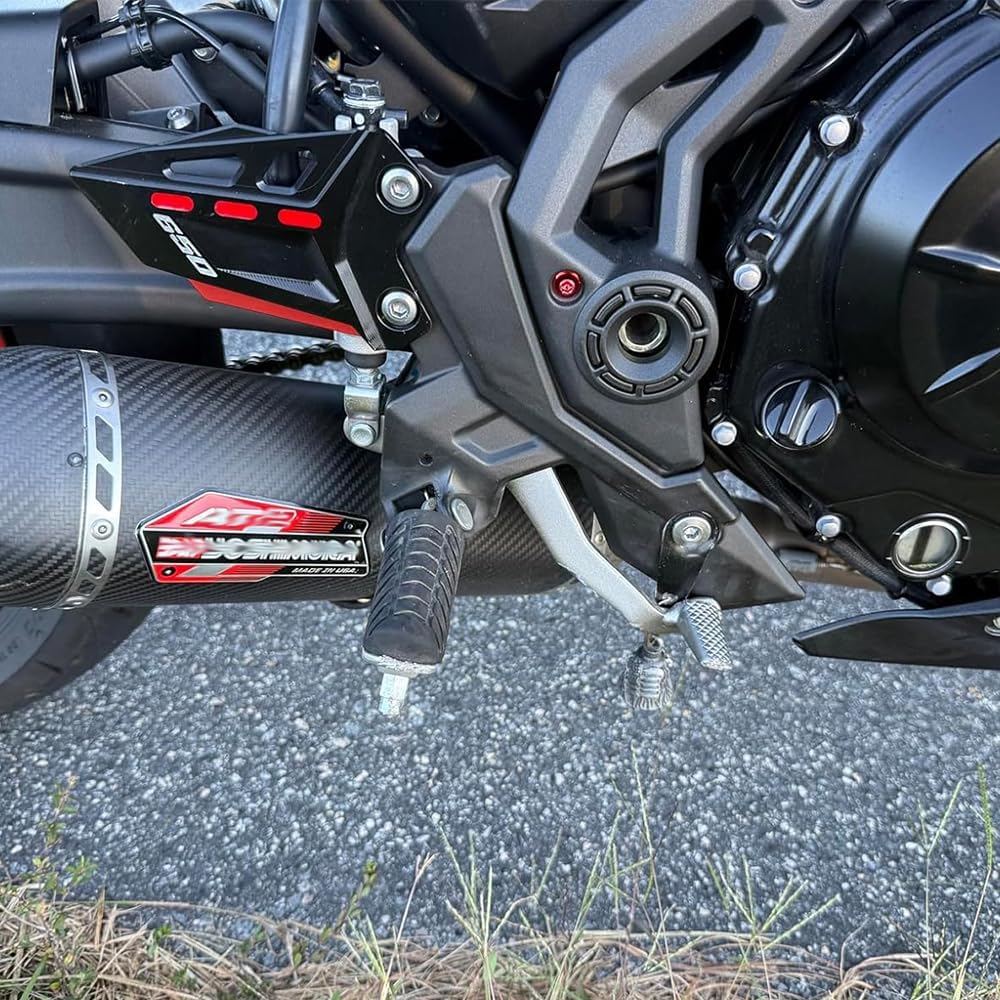 Modeer Motorcycle Foot Peg Heel Plates Guard For Ninja 650 2017 2018 2019 2020 2021 2022 2023 2024 2025 CNC 1 Pair Footrest Pedal Protector ninja 650 Accessories (black/red)
