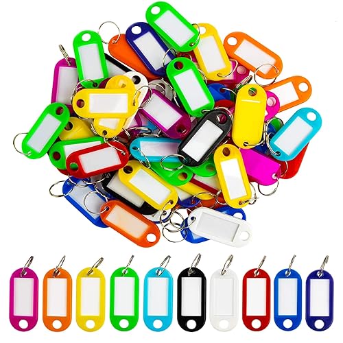 Sukh 60 Pcs Key Ring Tags - Key Tags Plastic