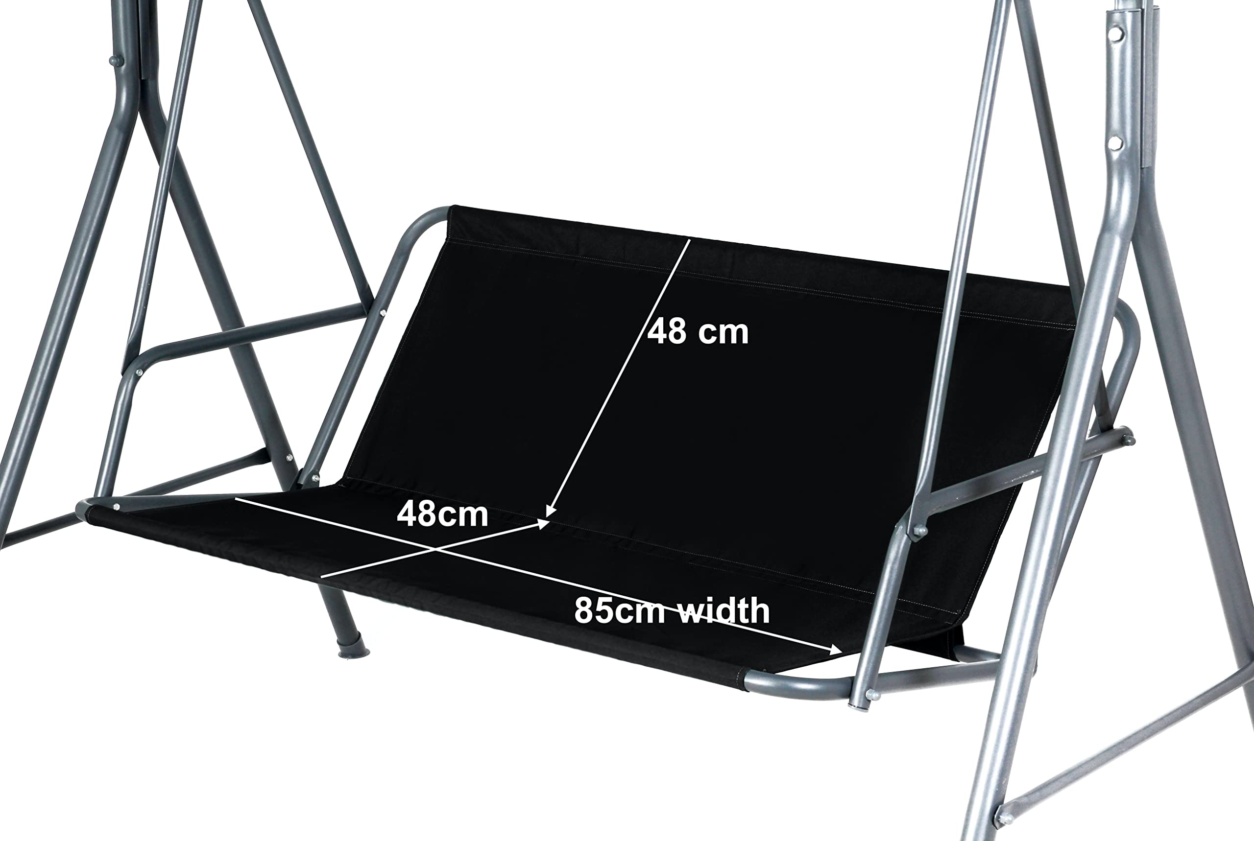 Petela 85Cmx48cmx48cm-Black Black Garden Swing Seat Cover Hammock Chair Garden Furniture Swing Chair (85Cmx48cmx48cm)