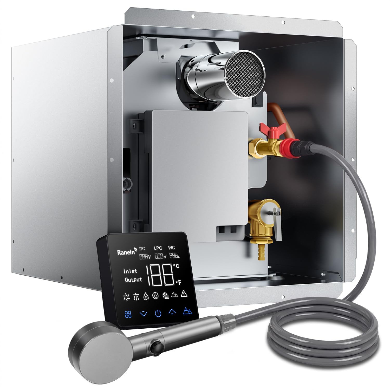 Ranein RV Tankless Water Heater, 65,000 BTU, 3.9 GPM, CSA, Model RA65SH