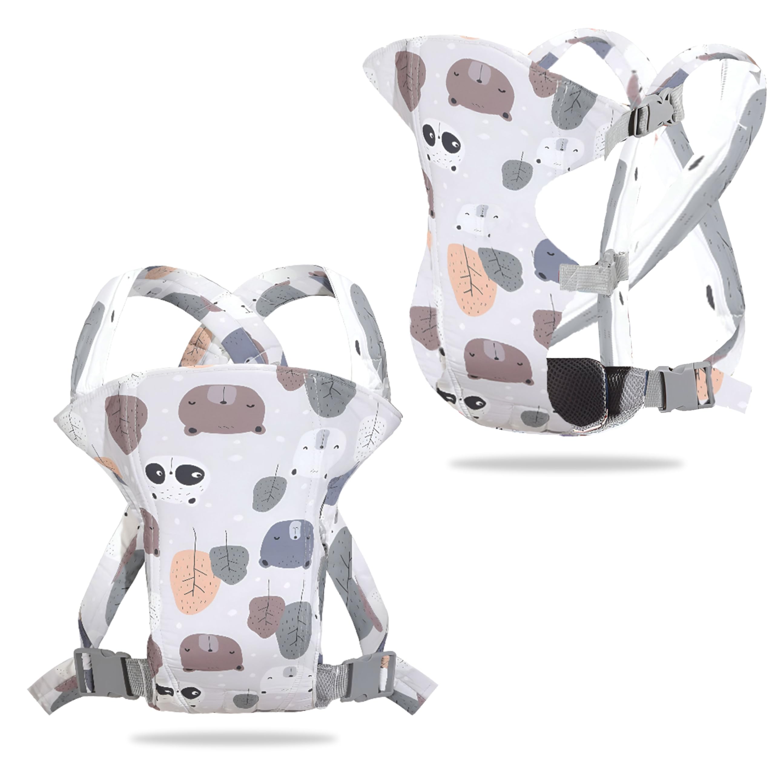 Bembika Baby Carrier Newborn to Toddler with Multiple Positions Infant Carrier Soft Baby Holder Kangaroo Bag Sling Carrier All Seasons - Brown Bear-image-39
