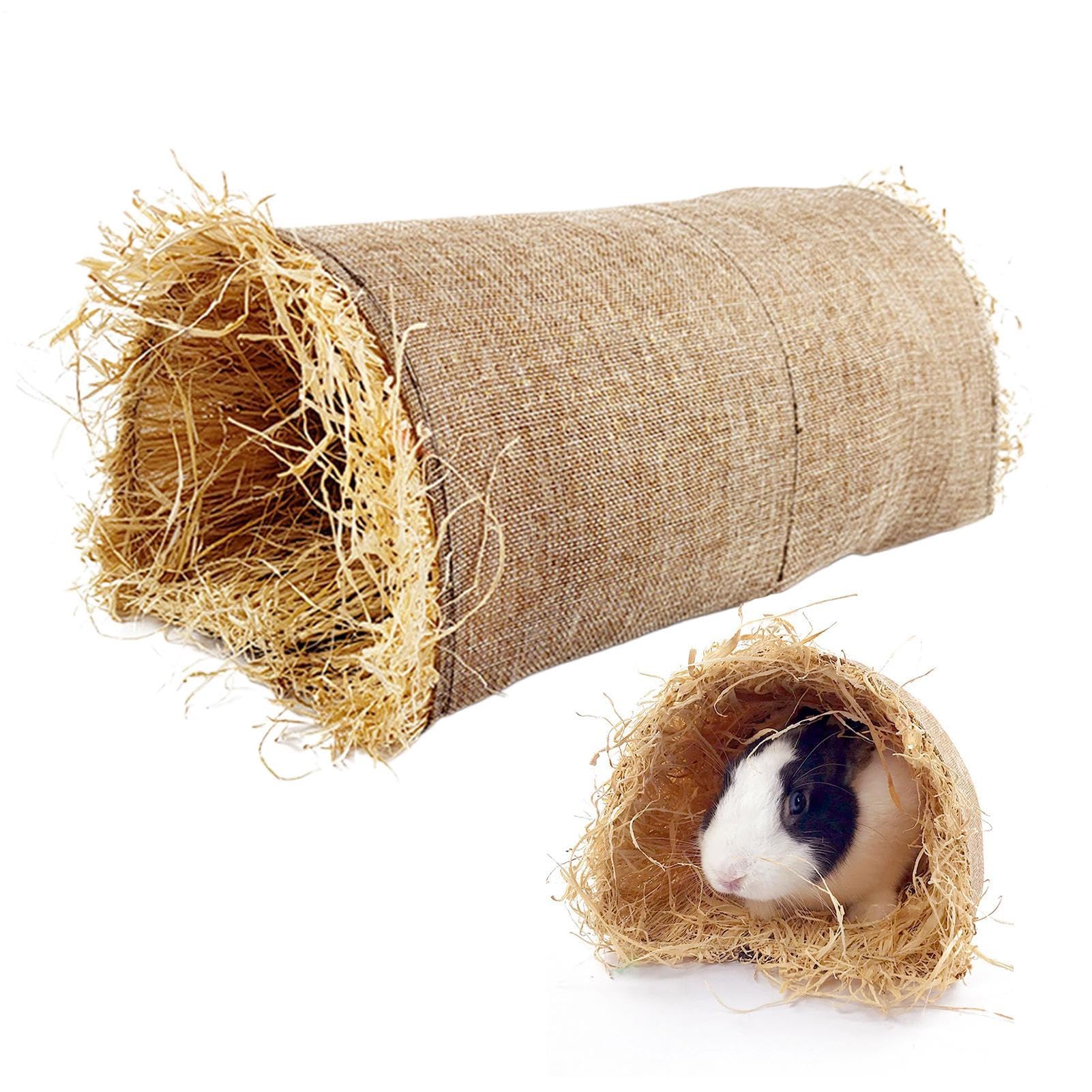 Rifugio per Conigli | Giocattolo Tunnel Naturale Sicuro - Tunnel di Gioco Intrecciato e Cuccia Accogliente per Animali Domestici in Casa e all'Aperto