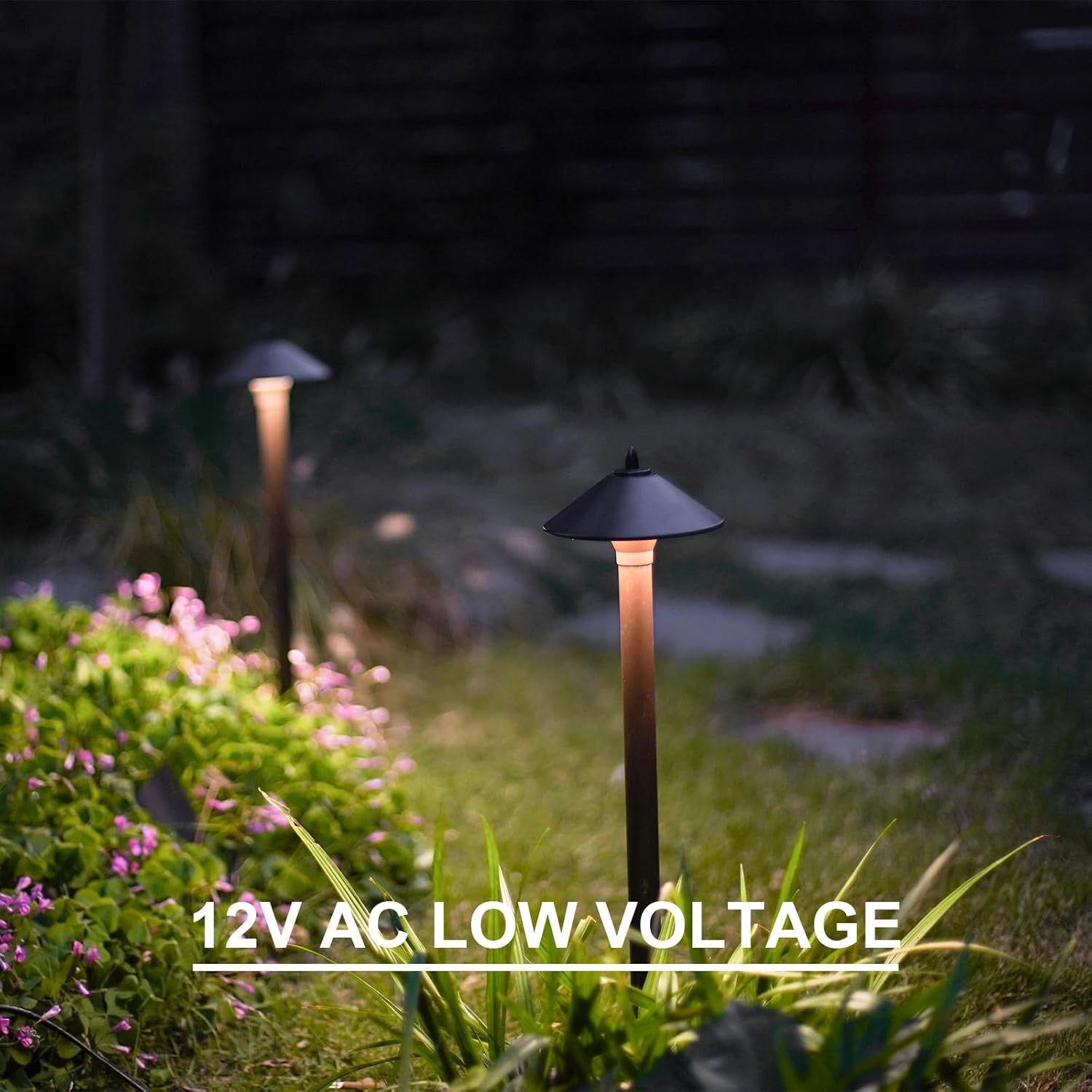 GOODSMANN Landscape Lighting Low Voltage Path Lights Floodlight Outdoor Lighting with Replaceable LED Bulb 1.2W 40 Lumens 2700K Brown 9121-11501-01A