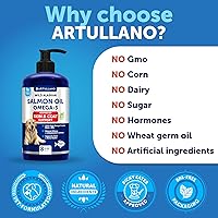 Vista 6 de Aceite de Salmón para Perros - Omega 3 para Perros - 8 FL OZ de Aceite de Salmón Silvestre de Alaska - Ácidos Grasos Naturales EPA y DHA