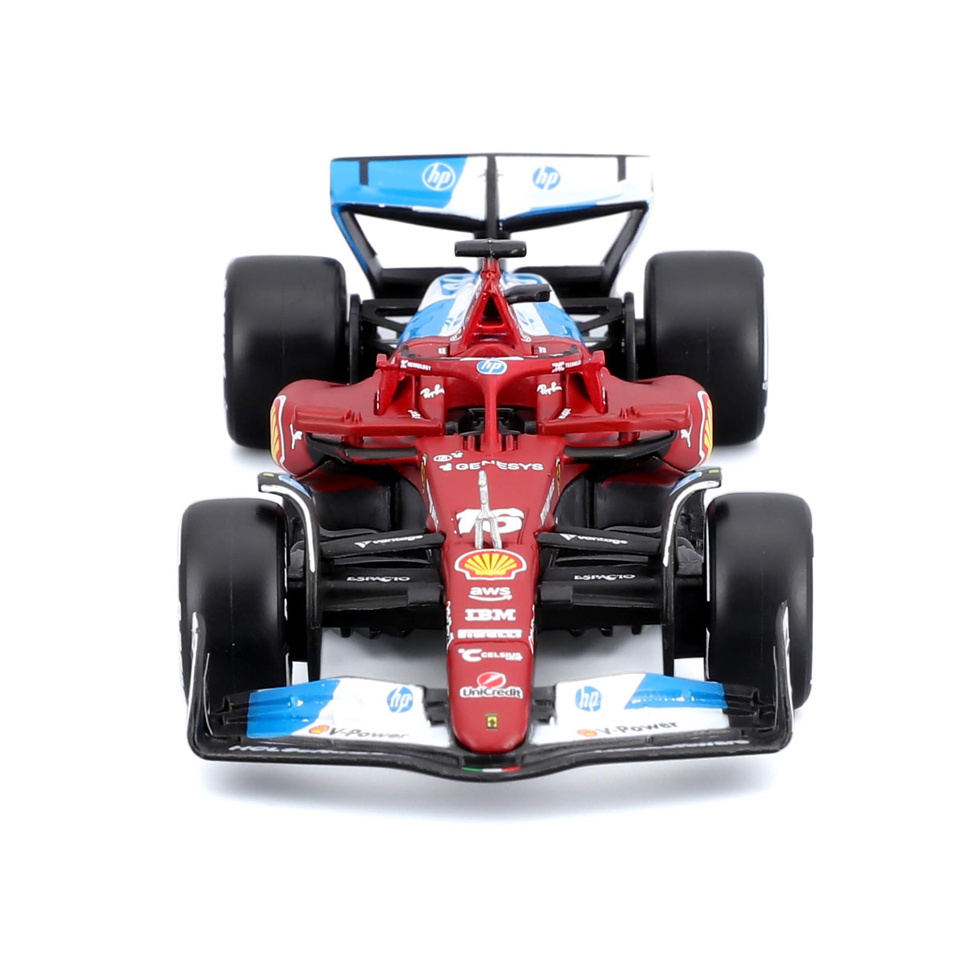 Bburago - Ferrari SF-25 Livrée Miami #16 Charles Leclerc, Miniature de Voiture Diecast à l'échelle 1:43, Réplique de monoplace F1 GP de Miami, Livrée Officielle Ferrari, 3+ - 3