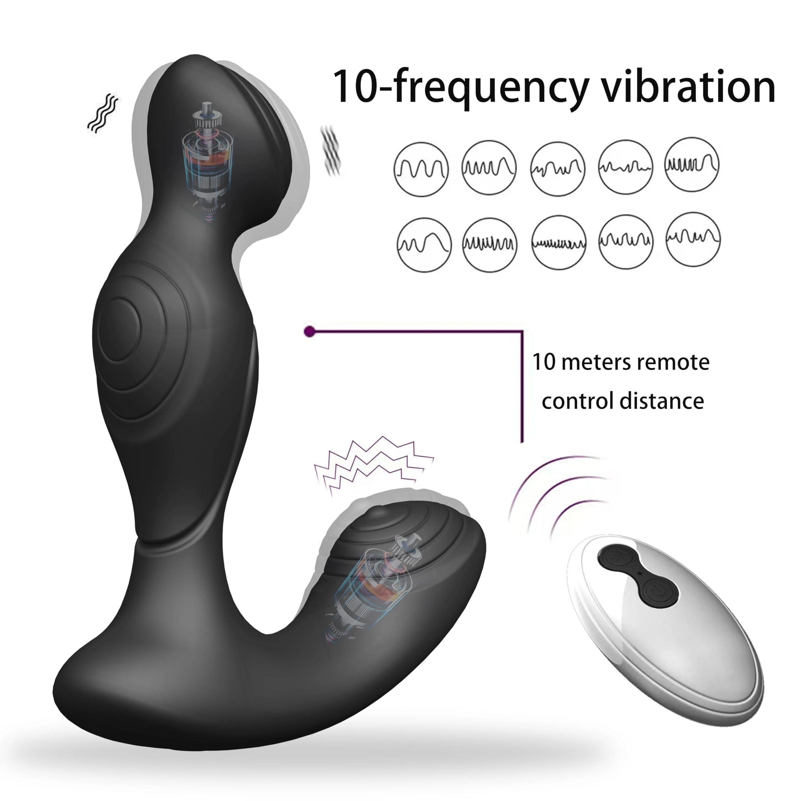 Plug Anale Massaggiatore prostatico vibrante a doppia frequenza a 10 frequenze Per Giocattolo sessuale per stimolatore maschile con plug anale vibrante