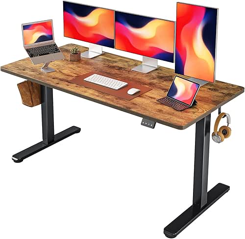 FEZIBO Electric Standing Desk Height Adjustable, 55 x 24 Inches