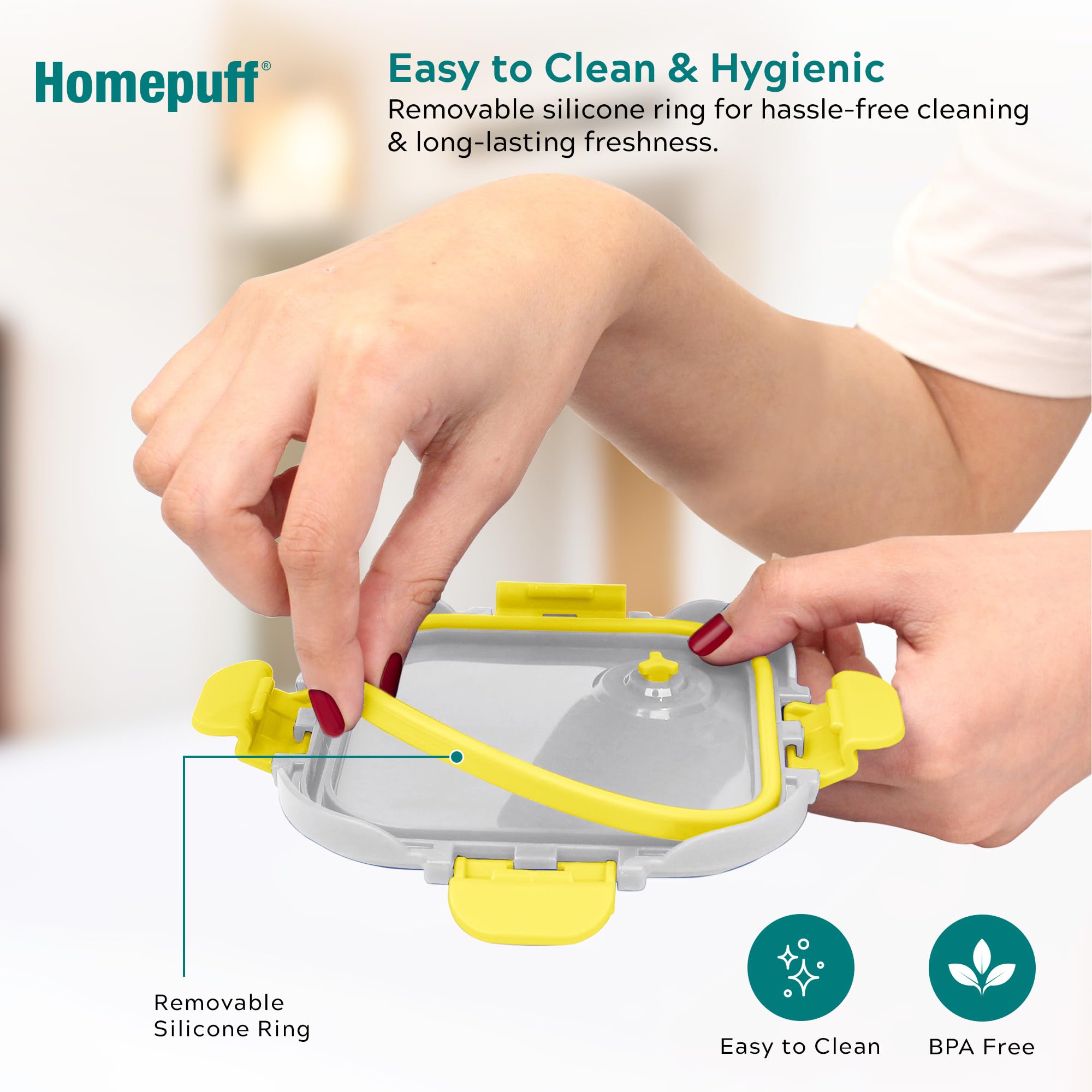 Home Puff Glass Lunch Box - Leakproof & Stackable -2