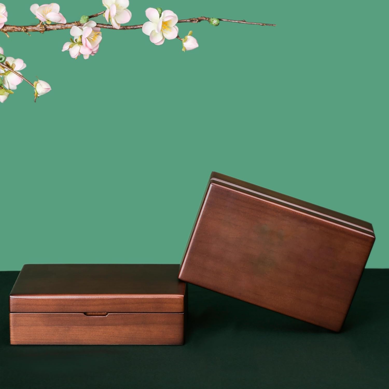 Small Jewelry Box for Women Girls, wooden Travel Jewelry Case, Portable Jewelry Organizer Storage Holder Display for Ring Earrings Necklace Brooch Men Gift, Dark Blue