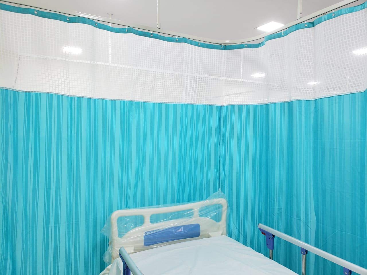 Ankit Enterprises Polyester and Satin Hospital Curtains of Different Sizes and Colors for Bed partition in Clinics, ICU and Wards (Sea Green, 6 Width X 7ft Height)