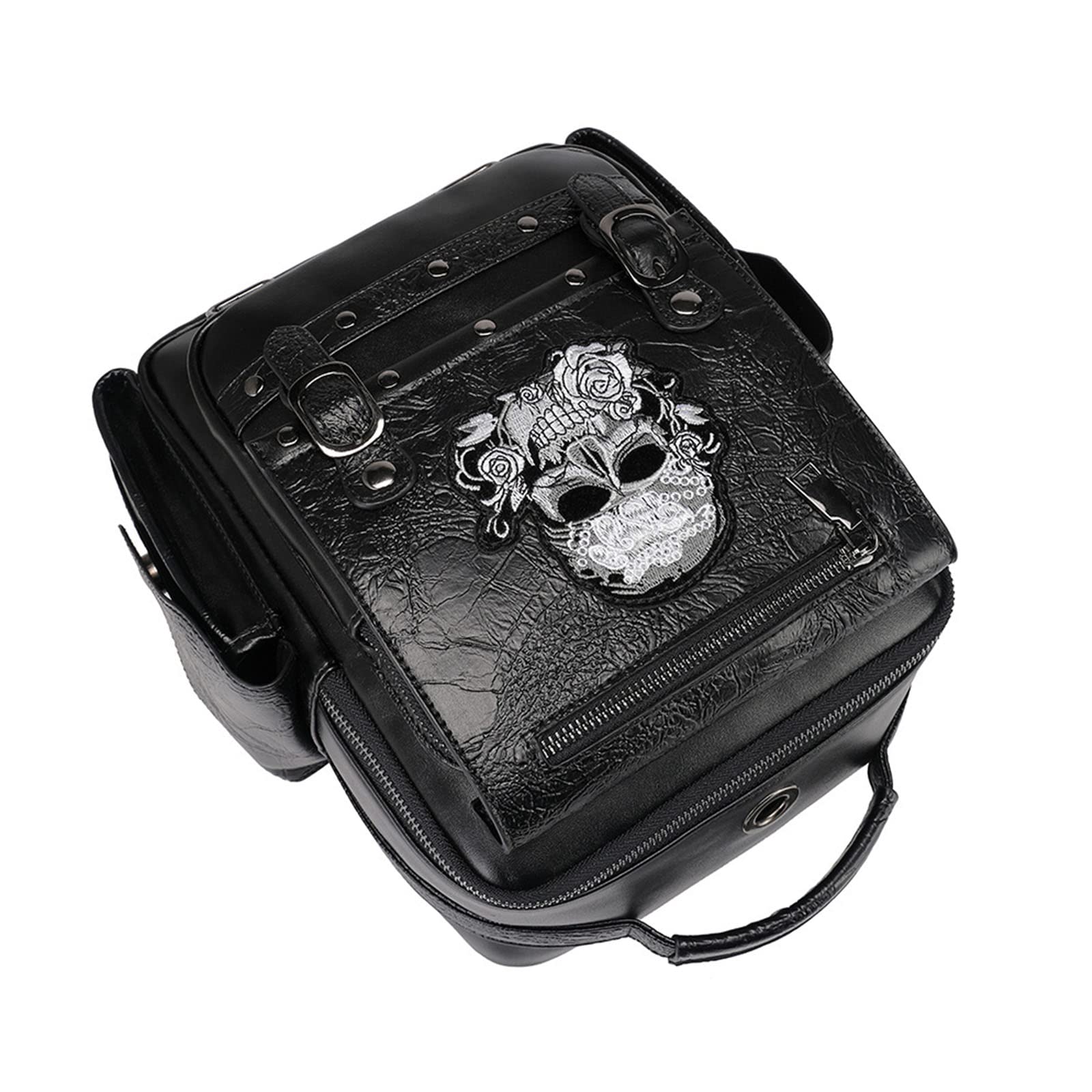 Zaino per computer portatile in pelle PU di grande capacità zaino da viaggio per studenti scuola adolescente zaino da viaggio per il fine settimana donne testa teschio studenti scuola signore laptop