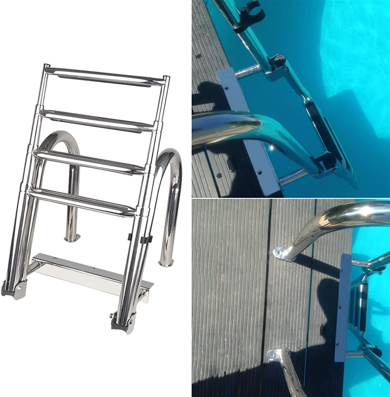 Échelle de bain pour bateau ponton OKUOKA télescopique à 4 marches