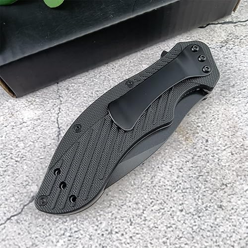 Miniatura 4 de Generic Clash Black - Cuchillo plegable de bolsillo dentado, hoja de acero 8Cr13MoV de 3 pulgadas, apertura asistida con una sola mano, EDC para