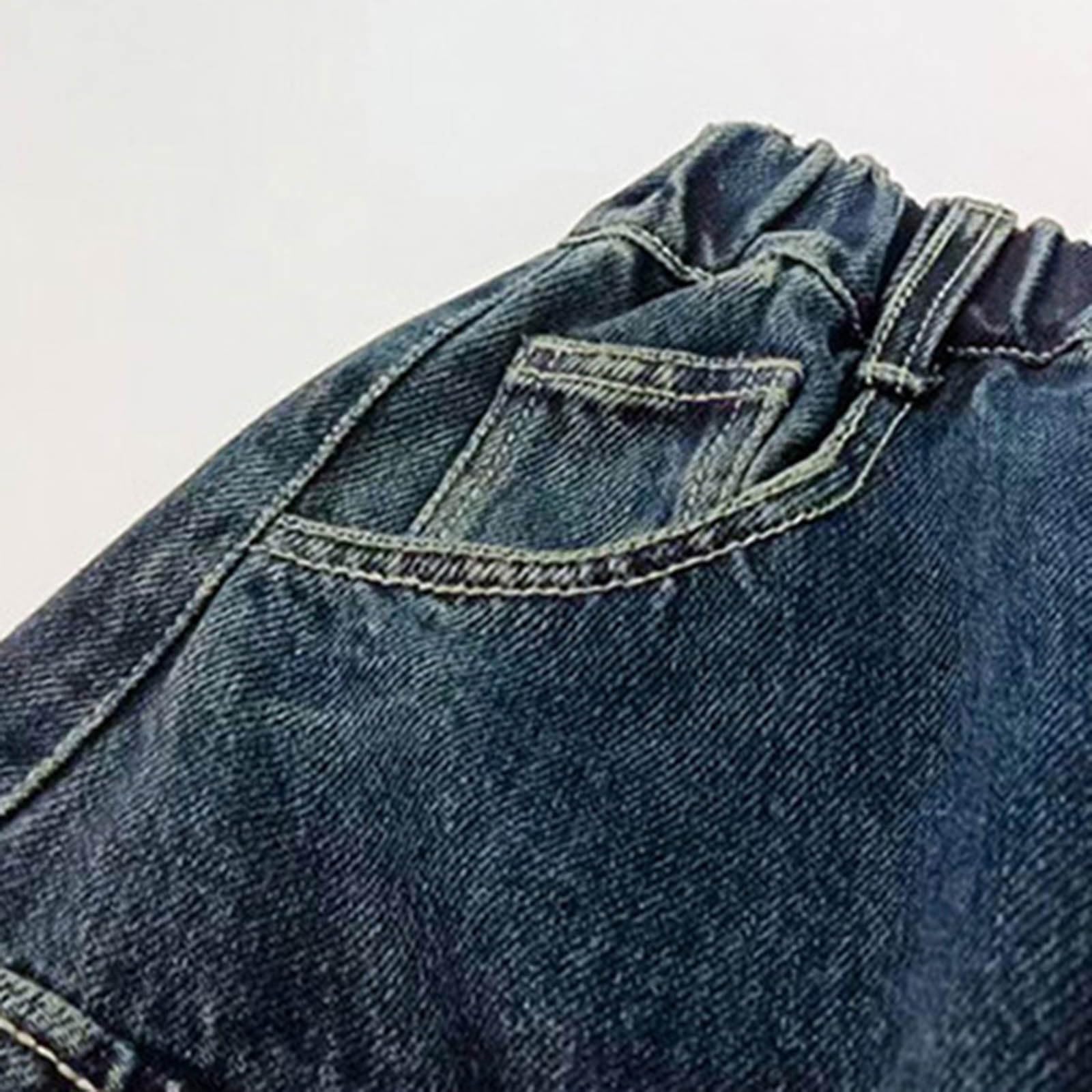 Generico Jeans Baggy Ragazzo - Pantaloni Cargo Casual in Denim per Ragazzi Pantaloni Larghi alla Moda per Le Stagioni Autunnali Pantaloni Lunghi Comodi per Bambini Outfit Elegante
