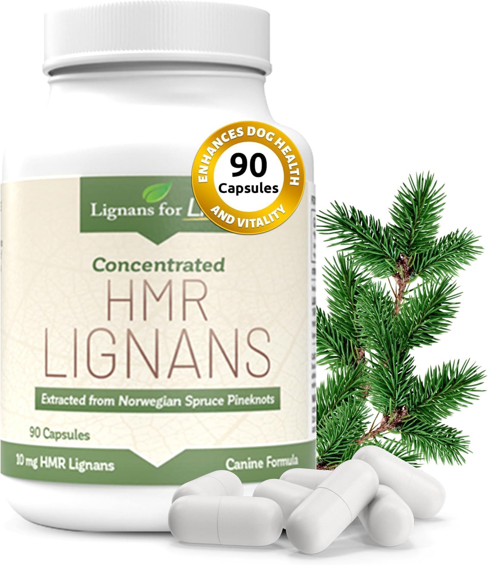 HMR LIGNANS 10mg Capsules - Perfect for Small Dog Breeds - Vitamin for Healthy Pet | Multivitamin | Wellness Supplement | Nutritional