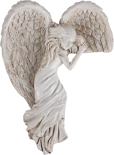 Vista 15 de HAOZAIKEJI Marco de puerta de ángel decoración Ángel con alas escultura puerta ornamento de pared resina Cristo ángulo artesanía marco esquina