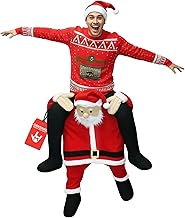 Morph Santa Piggyback Costume, Santa Claus Costume for Men, Funny Christmas Costumes, Christmas Costumes for Men