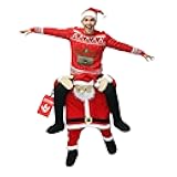 Santa Piggyback Costume, Santa Claus Costume for Men, Funny Christmas Costumes, Christmas Costumes for Men