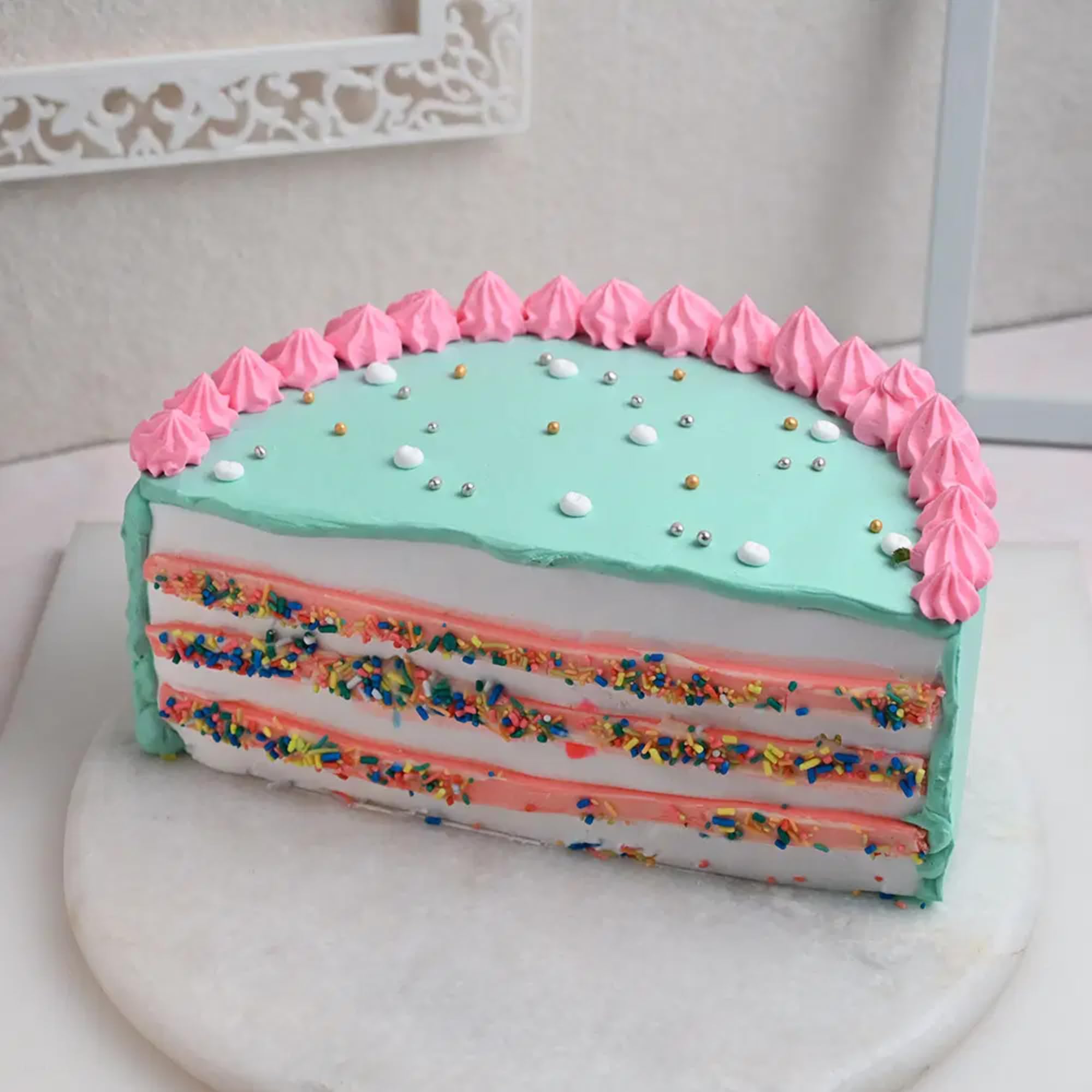 Bakingo 4Kg Delicious Silky Smooth Fresh Rainbow Pineapple Half Cake For Birthday & Anniversary Cake, Valentine Day Cake, Mother's Day Cake, Father's Day Cake (Same Day Delivery)-image-30
