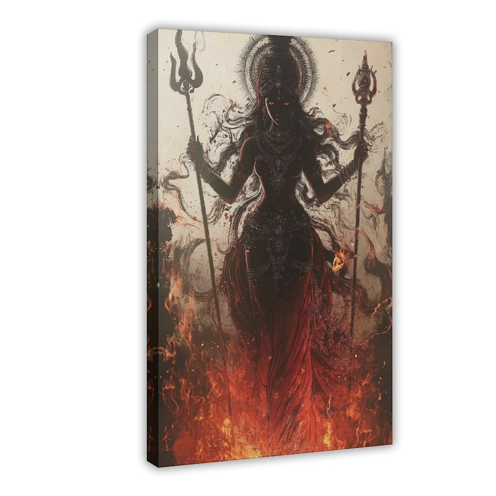 Bncedjk Kali Maa, Hindu Goddess Canvas Poster Bedroom Decor Landscape Decor Gift 24X36inch(60X90cm)